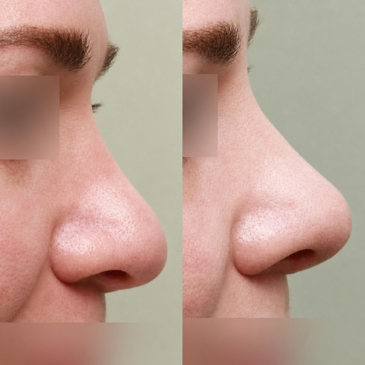 نتائج تجميل الأنف قبل وبعد في عيادة وونجين، إعادة تشكيل الأنف