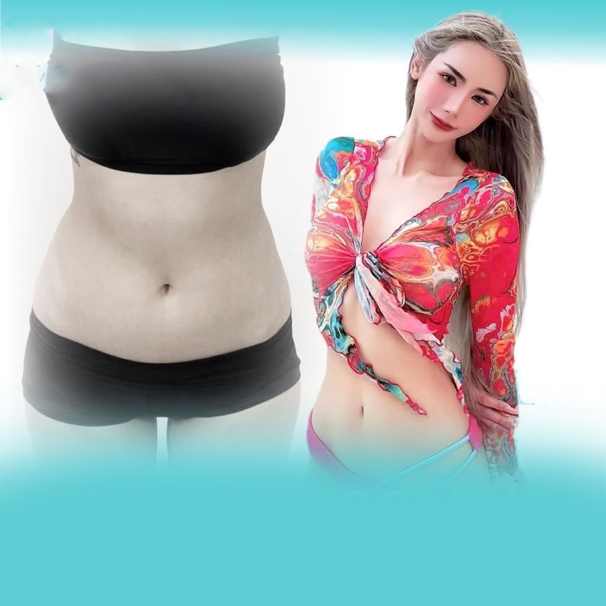 Resultados de abdominoplastia y liposucción antes y después en Wansiri Hospital, cintura más delgada