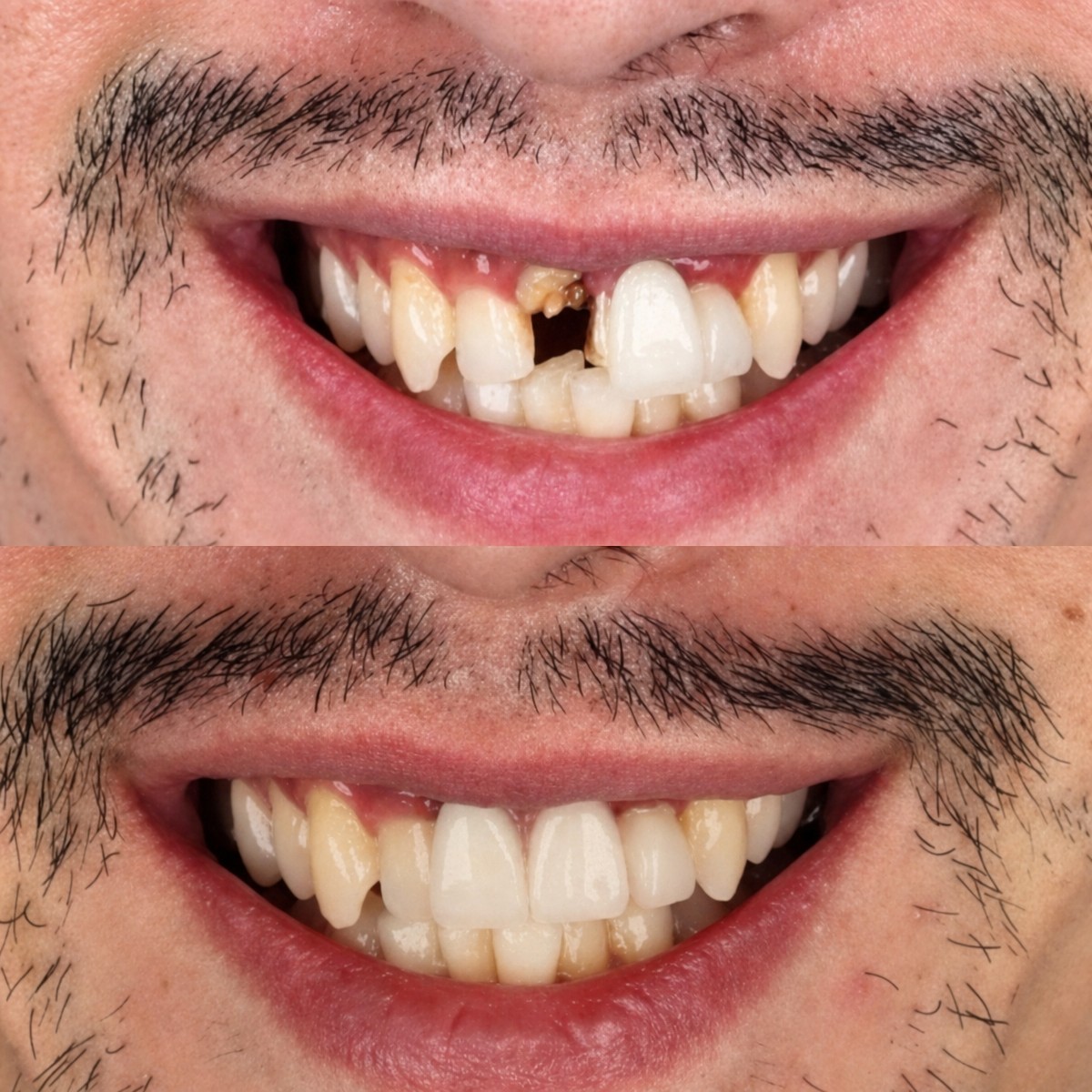 Результаты до и после имплантации зубов в SmileBox Dental Clinic - Thonglor, улучшенная улыбка