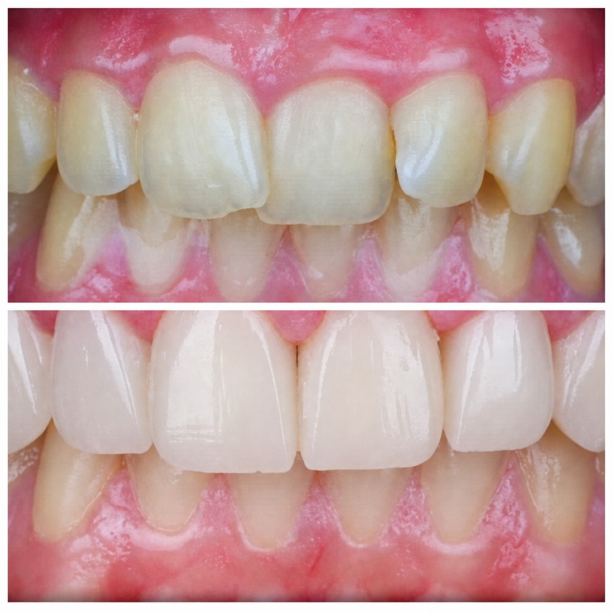 قبل وبعد الفينير في Omara Dental Centers – تحول الابتسامة ونتيجة أسنان أكثر بياضًا