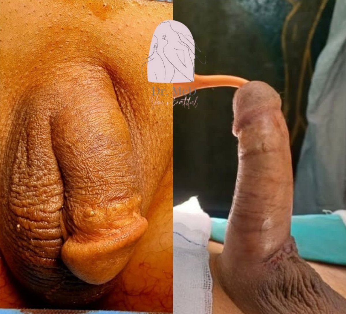 Resultados de faloplastia antes y después en Dr. MED – reconstrucción visible del pene