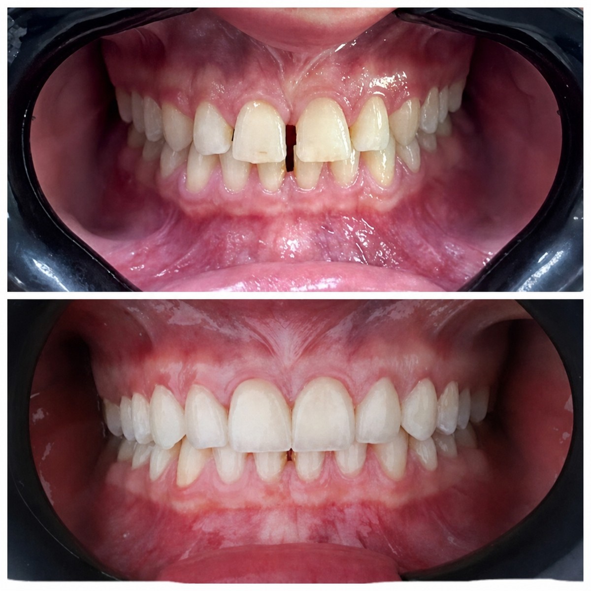 Before and after Emax veneers at Omara Dental Centers – smile makeover with natural result