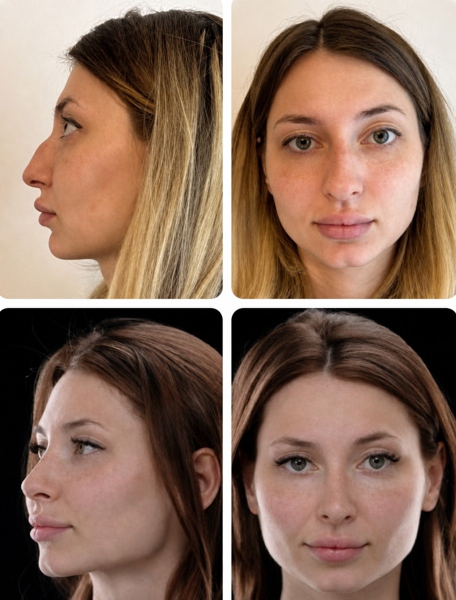 Результаты ринопластики до и после в Yurchenko Plastic Surgery Team, коррекция носа