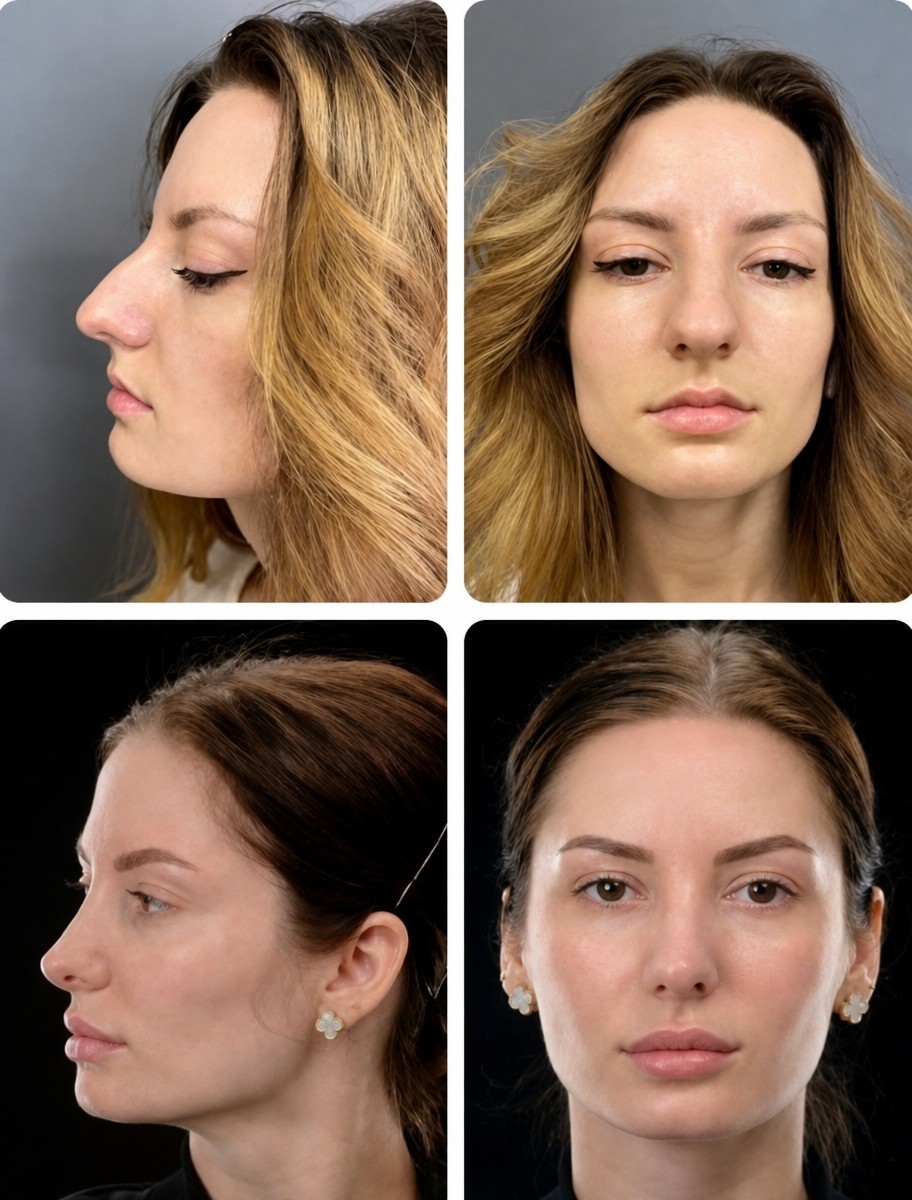 Результаты ринопластики до и после в Yurchenko Plastic Surgery Team, коррекция носа