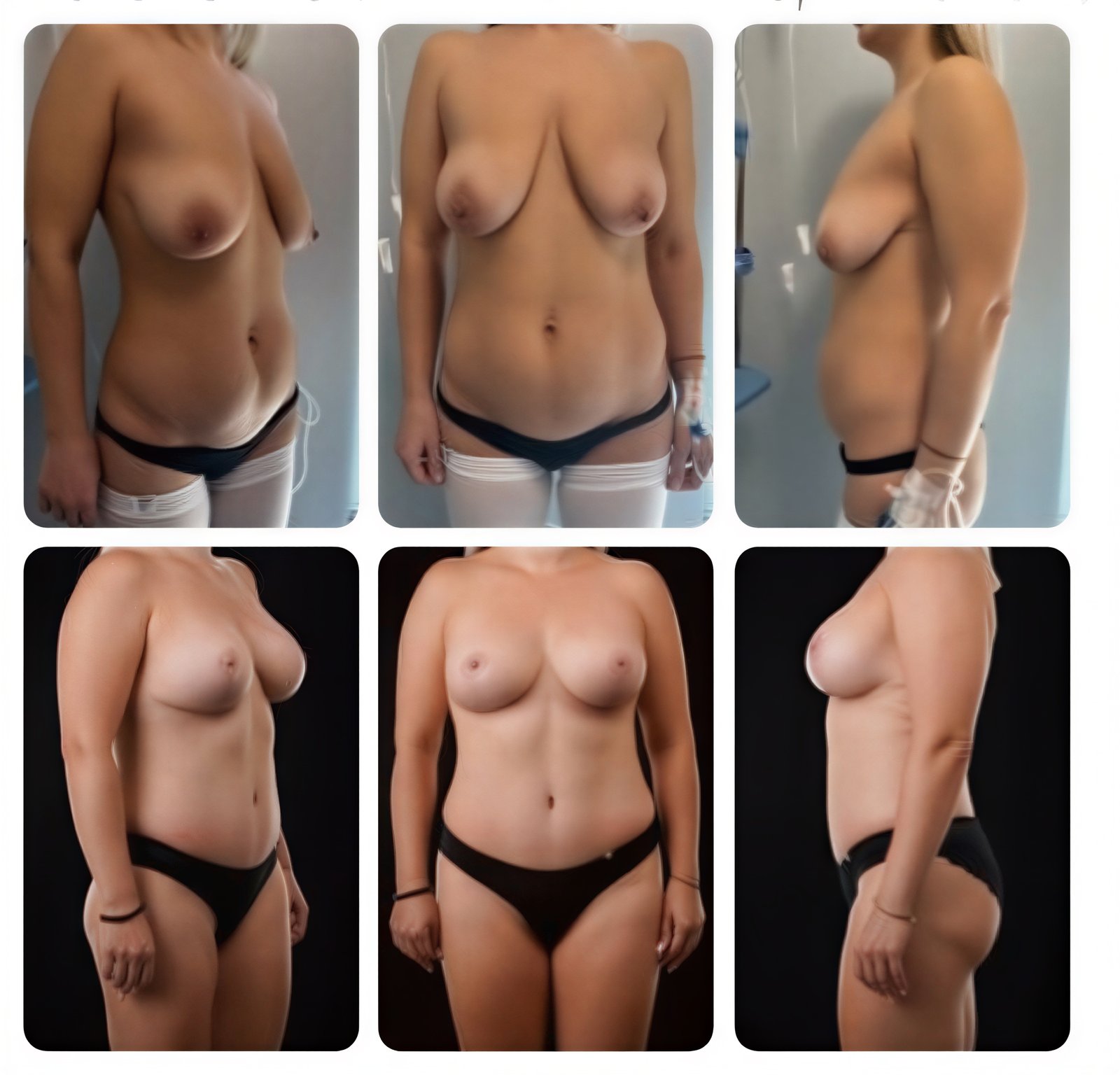 Resultados de abdominoplastia antes y después en Yurchenko Plastic Surgery Team, abdomen firme