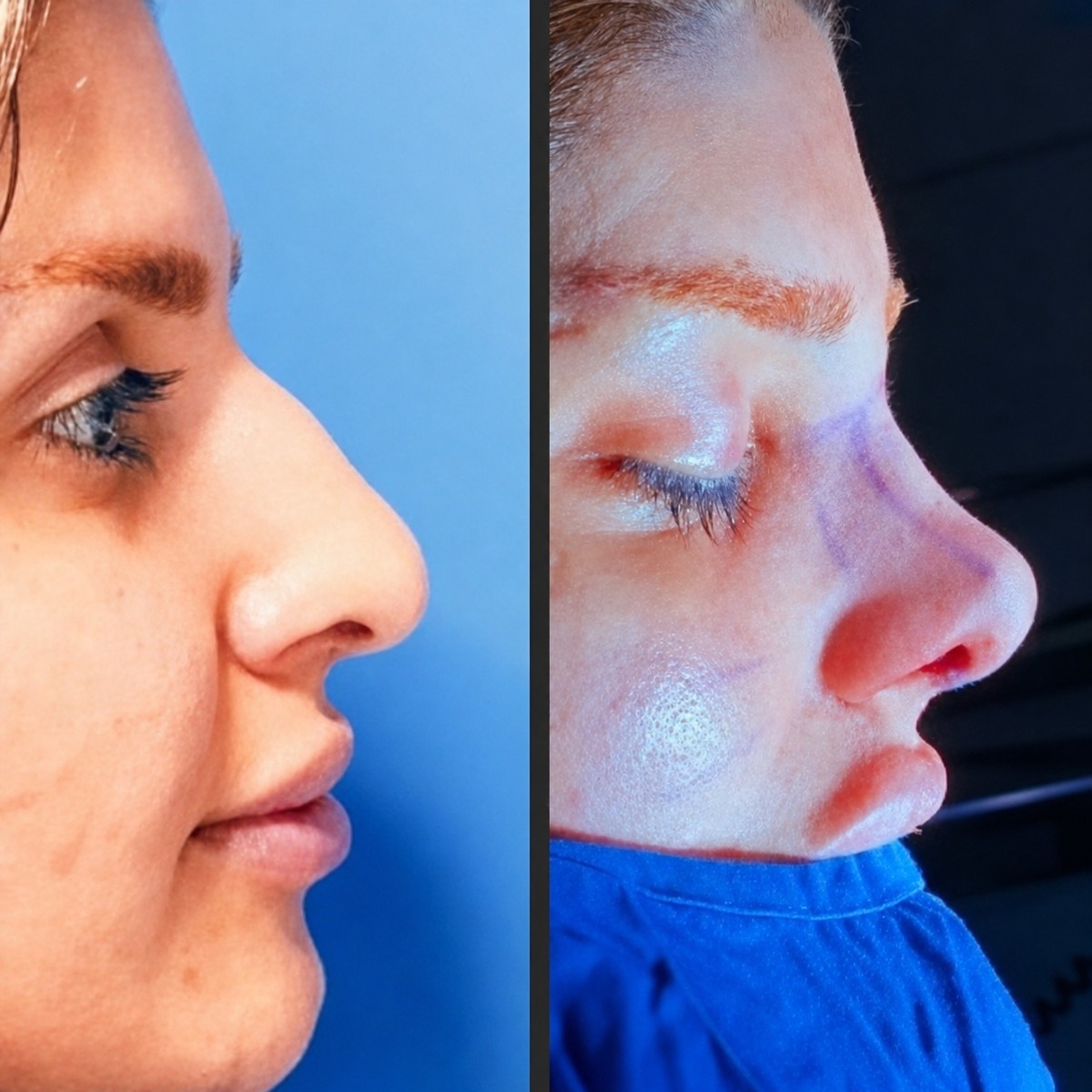 نتائج قبل وبعد عملية تصحيح الحاجز الأنفي في Istanbul Aesthetic Plastic Surgery Center