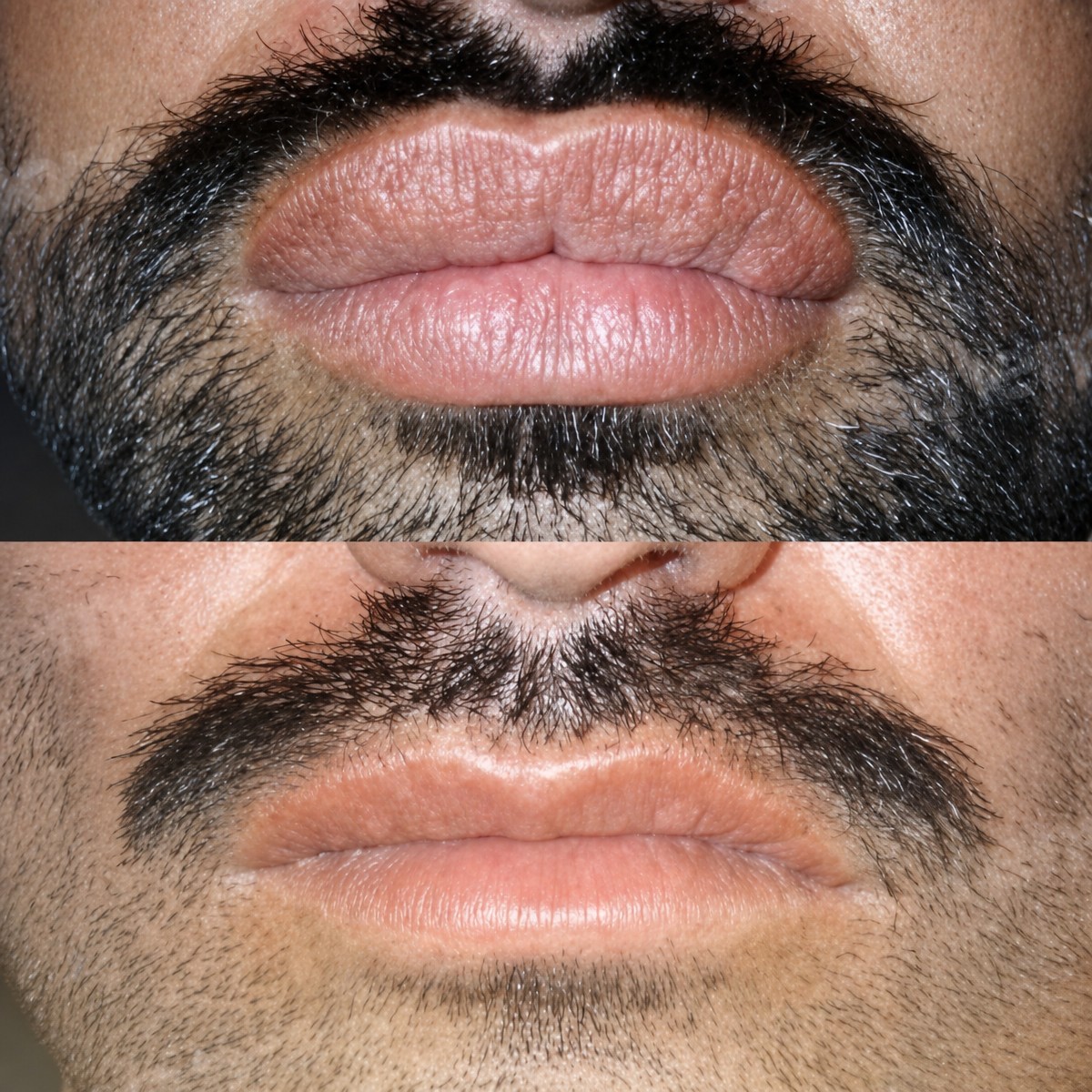 Before and after lip reduction results at Memorial Şişli Hospital, visible smaller lips