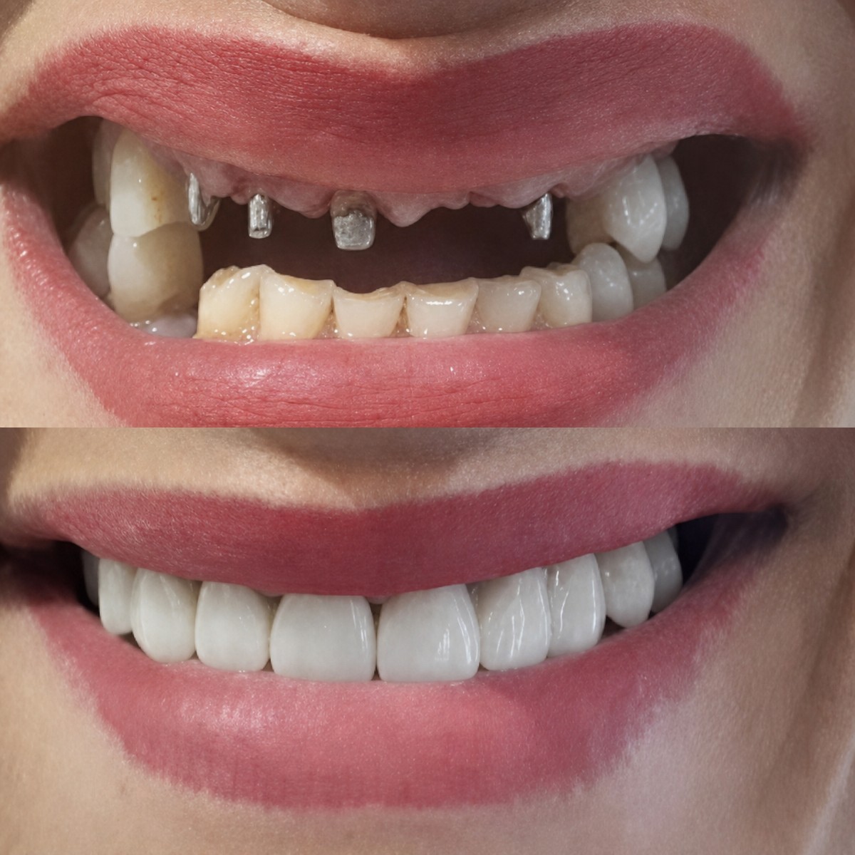 نتائج قبل وبعد زراعة الأسنان في Hospitadent Dental Group - Alanya Clinic، ابتسامة مستعادة
