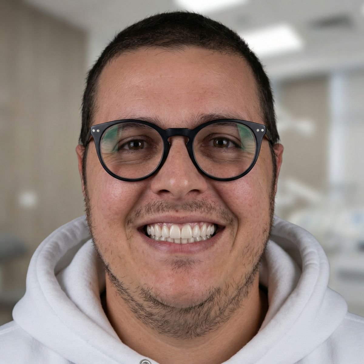 نتيجة ابتسامة بعد زراعة أسنان All-on-6 في Excelentis Dental Center