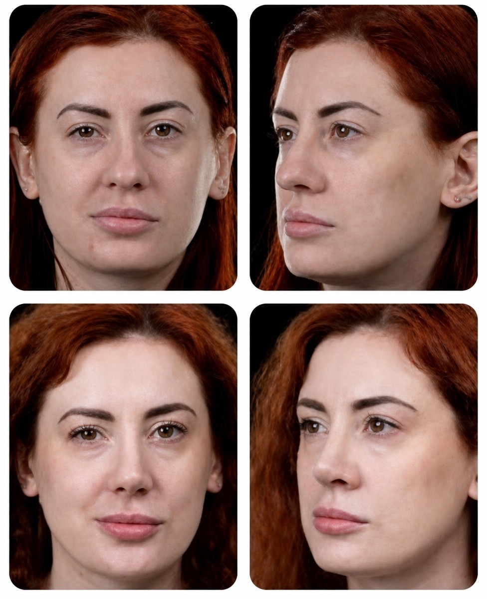 Результаты ринопластики до и после в Yurchenko Plastic Surgery Team, улучшенная форма носа