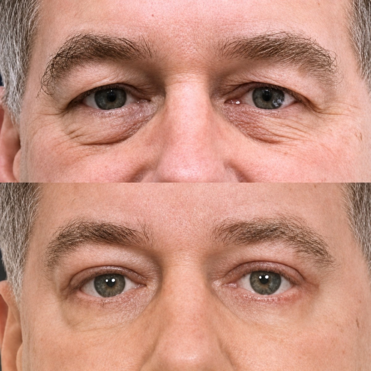 Before and after blepharoplasty results at Memorial Göztepe Hospital, eyelid correction