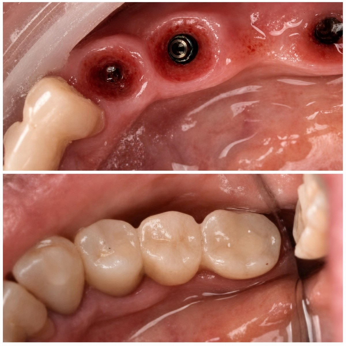 Before and after denture procedure results at Dental Clinic Dynasty Stomatology in Krakow