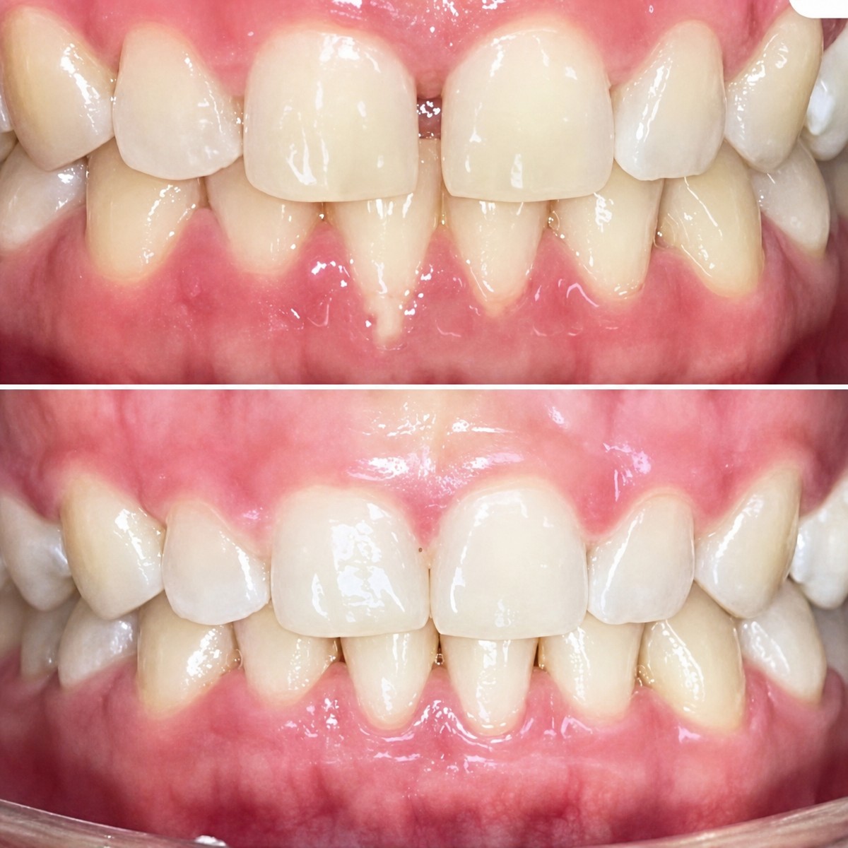 Before and after Invisalign results at Dentist at home, Bangkok – straighter teeth alignment