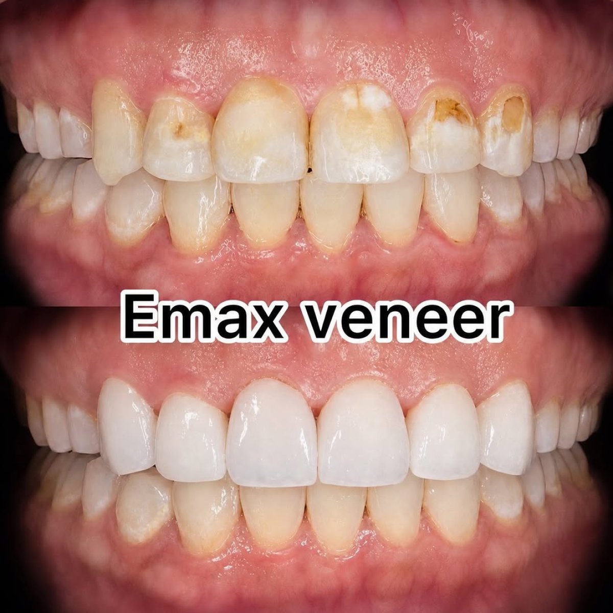 نتيجة قبل وبعد فينير Emax – ابتسامة أكثر بياضاً وتناسقاً