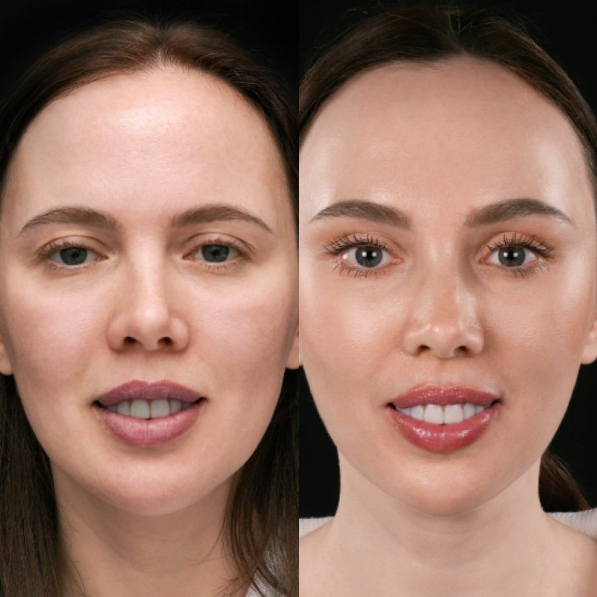 Resultados antes y después de lifting de cejas en Vidnova Clinic – rejuvenecimiento visible