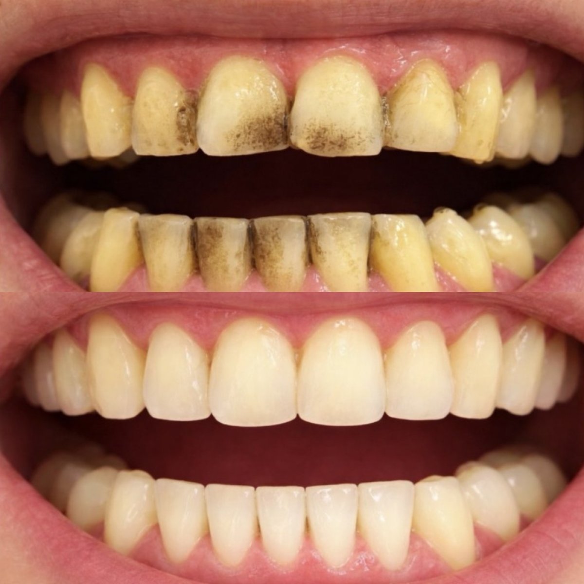 Before and after veneers procedure results – whiter, even teeth transformation