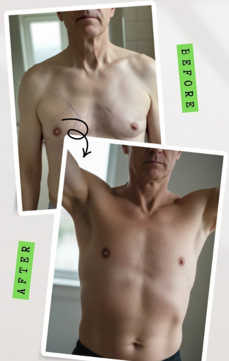 Vorher-nachher-Ergebnis Liposuktion bei Gynäkomastie – verbesserte Brustkontur