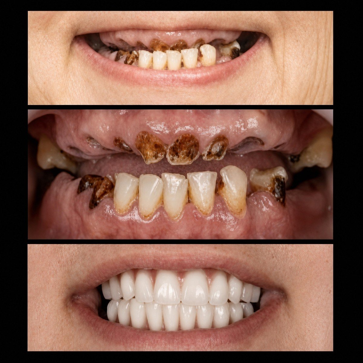 Результати до і після протезування в HALDENT Dental Clinic – відновлення посмішки