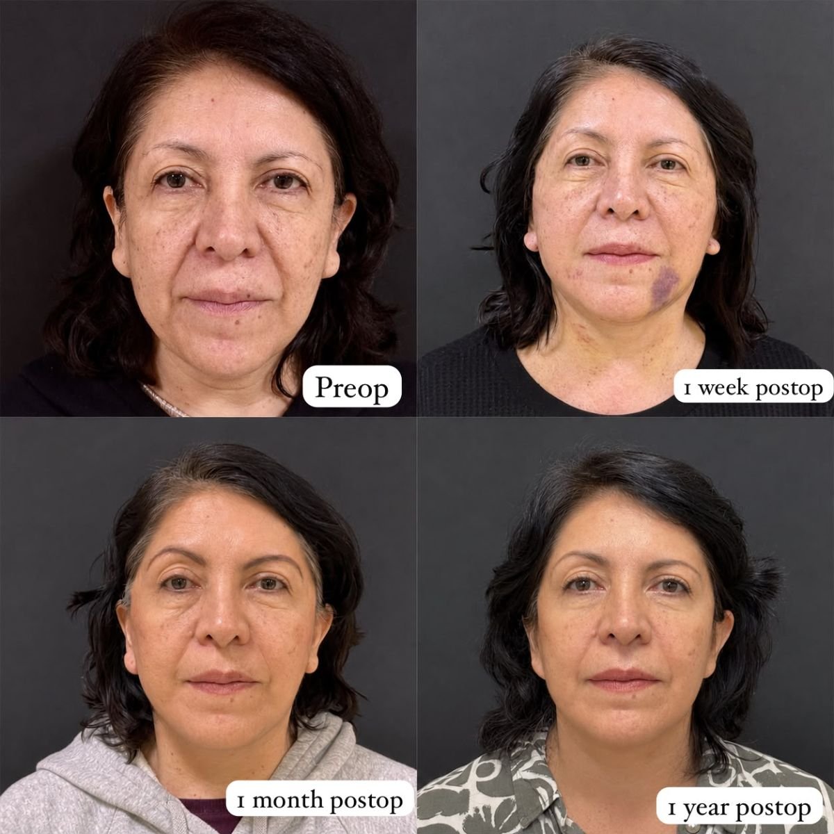 نتائج شد الوجه العميق قبل وبعد في Lucio Santos Plastic Surgery، تجديد شباب الوجه