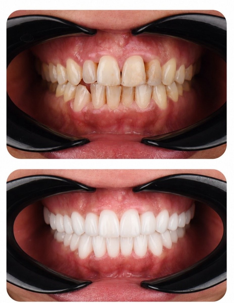 Результаты до и после установки виниров в Astra Dental Clinic – преображение улыбки