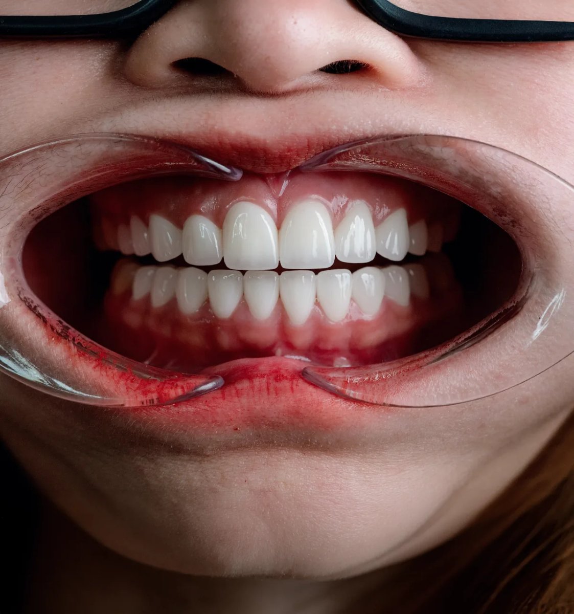 Porzellanveneers Ergebnis – strahlendes, gleichmäßiges Lächeln nach Zahnbehandlung