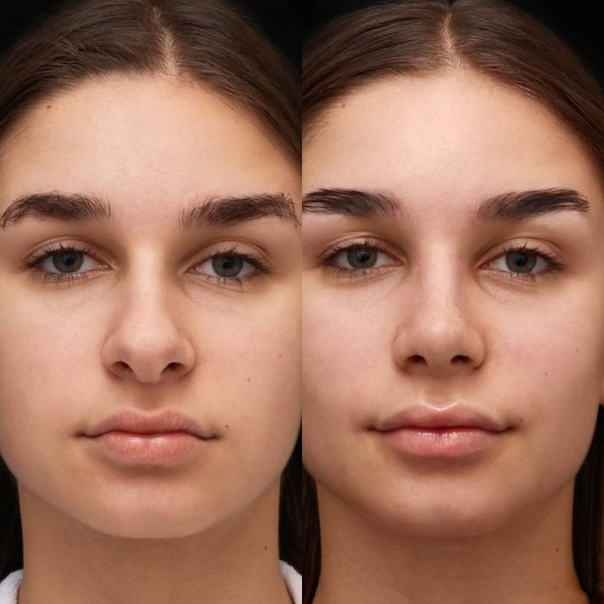 Résultats avant et après rhinoplastie à la Vidnova Clinic, remodelage naturel du nez