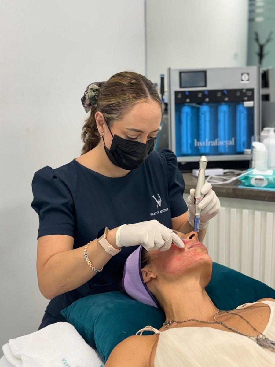 Stem cell facial therapy at Aesthetics Quantum Biohack Clinic for skin rejuvenation results