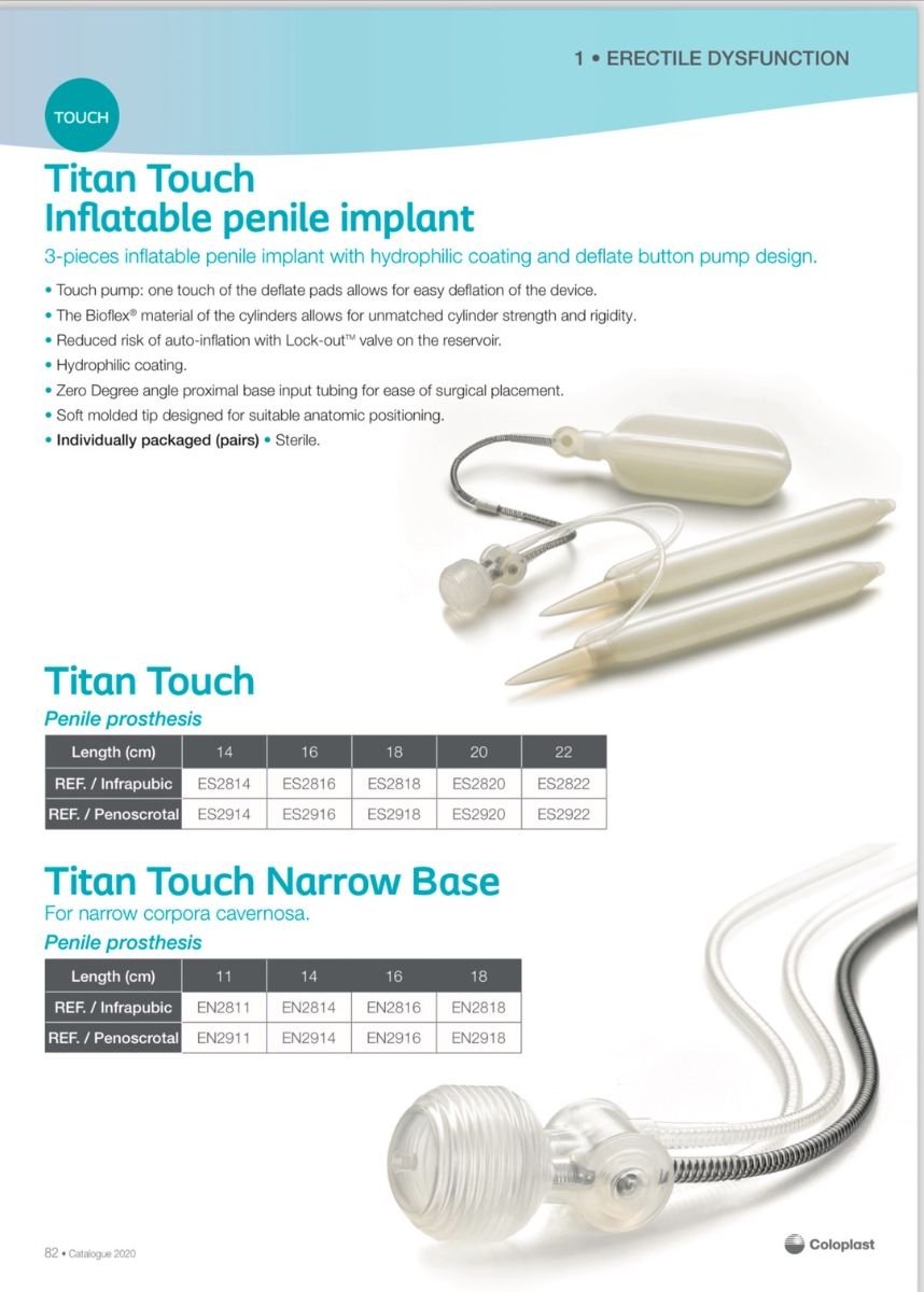 Implante de pene inflable Titan Touch para disfunción eréctil en Menness Wellness Clinic