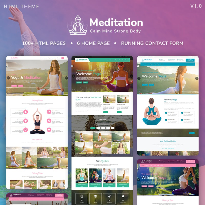 Meditation - Yoga, Fitness & Meditation Mobile Responsive Bootstrap HTML Website Template