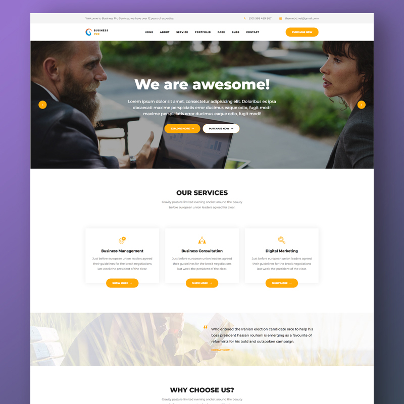 Business Pro - Business, Consultation & Finance Website Template