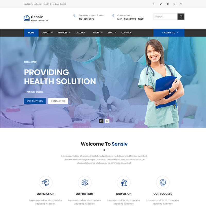 Sensiv - Responsive Health And Medical Website Template
