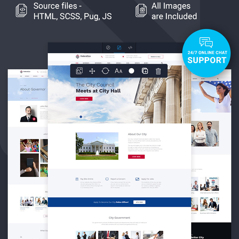 FederalGov Multipage Page HTML Template
