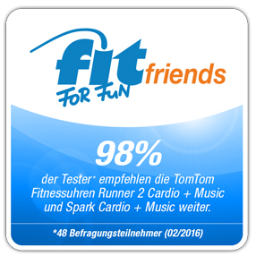 FIT FOR FUN friends Weiterempfehlungssiegel für die TomTom Fitnessuhren FIT FOR FUN friends Weiterempfehlungssiegel für die TomTom Fitnessuhren