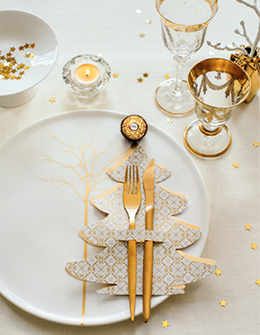 Tischdeko: Besteckbäumchen mit Ferrero Rocher Tischdeko: Besteckbäumchen mit Ferrero Rocher
