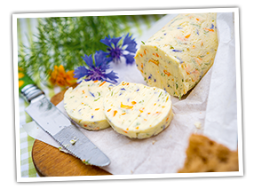 Wildgärtner Genuss Butter mit essbaren Blüten Wildgärtner Genuss Butter mit essbaren Blüten