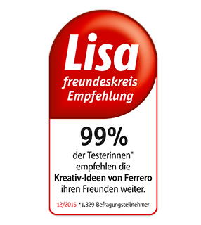 Lisa freundeskreis Siegel 2015 für die Kreativ-Ideen mit Ferrero Lisa freundeskreis Siegel 2015 für die Kreativ-Ideen mit Ferrero