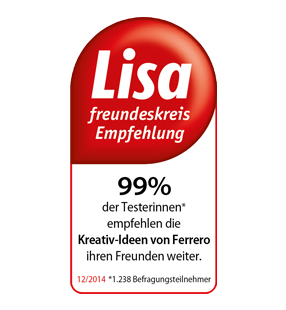 Lisa freundeskreis Siegel für Ferrero: 99% Weiterempfehlung Lisa freundeskreis Siegel für Ferrero: 99% Weiterempfehlung