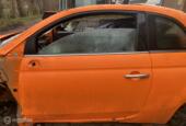 Deur met ruit linksvoor Fiat 500 ('07->)