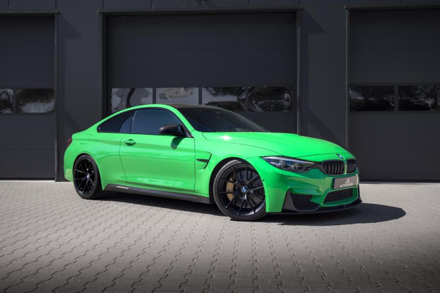 BMW 4-serie Coupé M4 Competition Headup 360View Keramisch Carbon Interieur Signal Green individual 43000km BJ2018