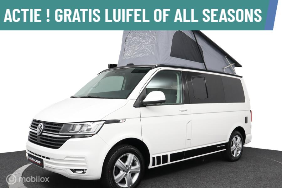Volkswagen Transporter 6.1 Buscamper 2.0TDI 150Pk Aut/ DSG-7 Inbouw nieuw California-look | 4-Pers | Slaap-hefdak |NWST