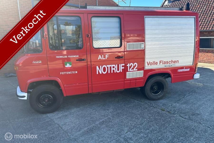 Verkocht Mercedes 409 benzine brandweer camper 1978