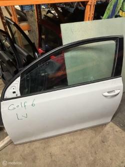 Voordeur links linksvoor wit Volkswagen Golf VI ('08-'13)