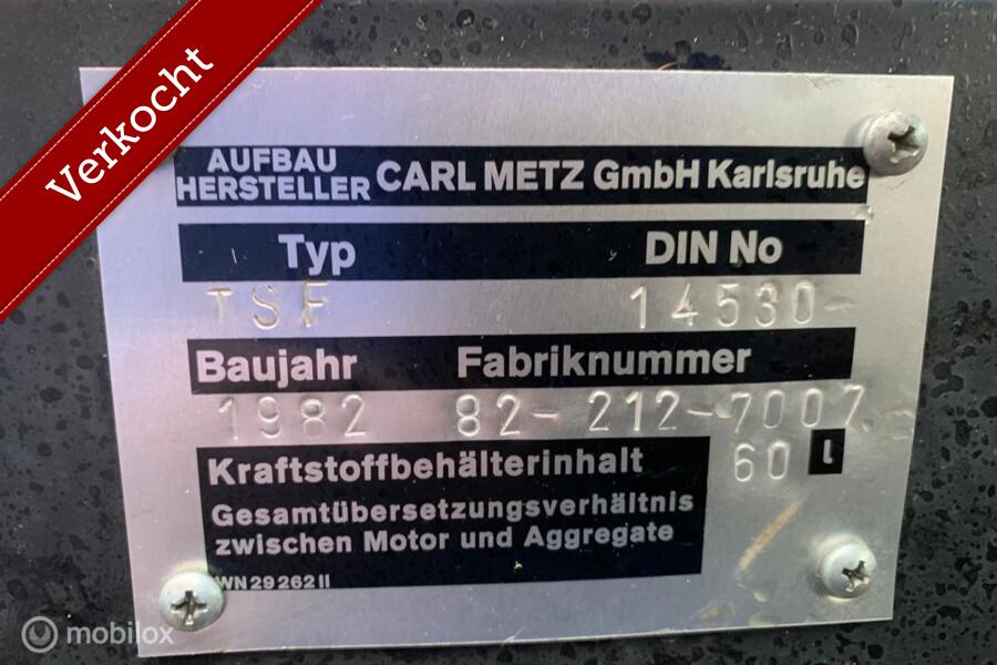 Mercedes 409  1982  brandweer 16000 km camper