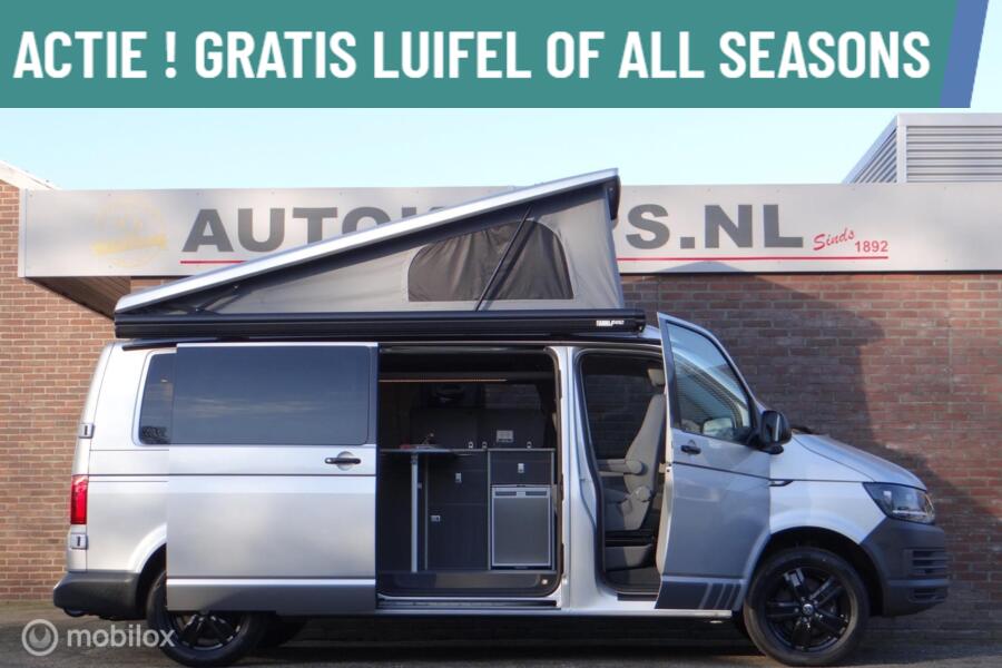 Volkswagen Transporter Buscamper 2.0TDI 150Pk Euro-6 Lang Inbouw nieuw California-look | 4-zitpl./4-slaapplaatsen | Slaaphefdak |NW.STAAT