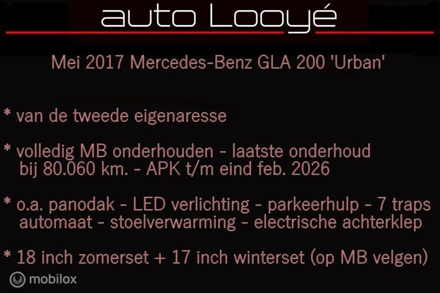 Mercedes-Benz GLA 200 - panodak - LED - 2e set wielen - navigatie