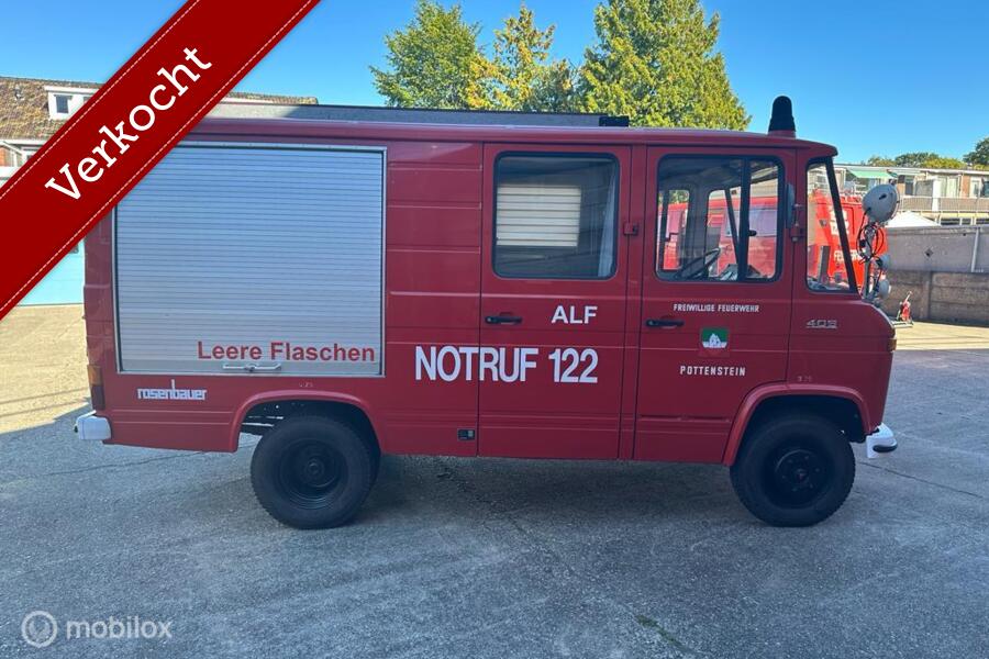 Verkocht Mercedes 409 benzine brandweer camper 1978