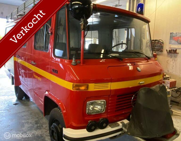 Mercedes 409 benzine 21.121 km Brandweer camper '79
