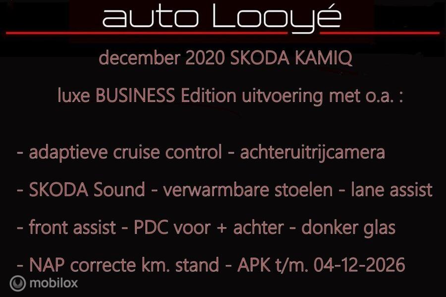 Skoda Kamiq 1.0 TSI Business Edit - adap.cruise - camera - NL auto