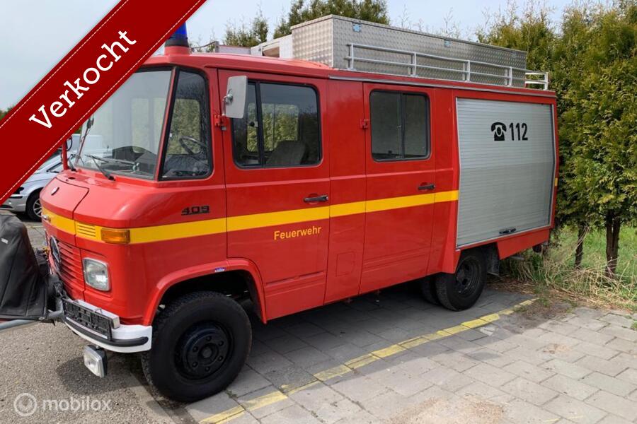 Mercedes 409 benzine 21.121 km Brandweer camper '79
