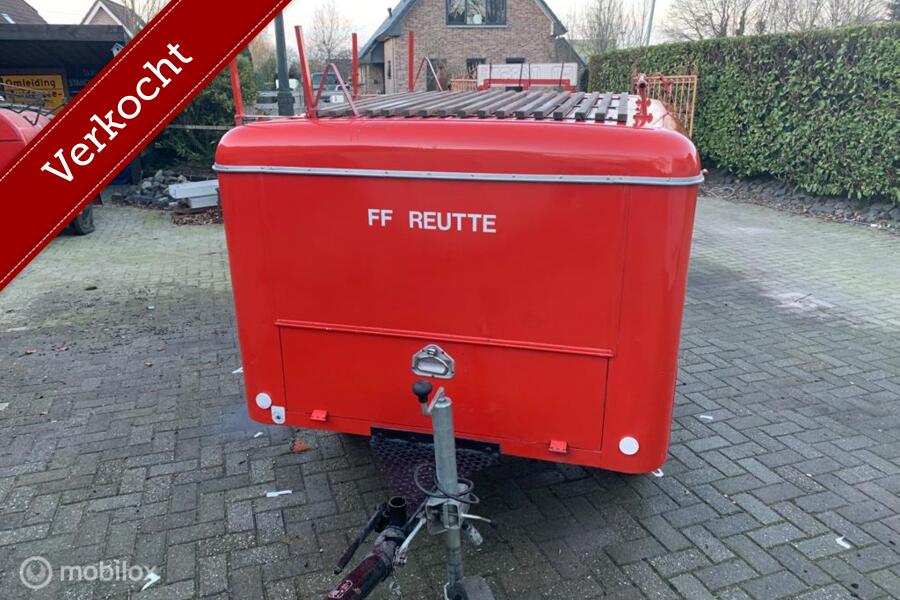 Verkocht  Brandweer 1985 oldtimer aanhangwagen gesloten